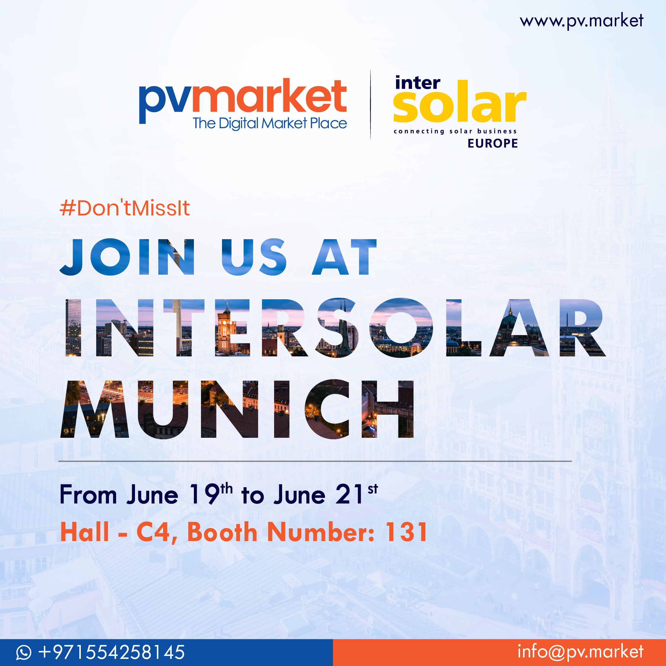 Join us at Intersolar in Munich